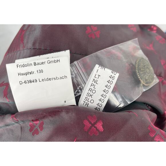 Bauer Pour Femme women's blazer buttons long sleeve embroidered lined linen M - Picture 5 of 10